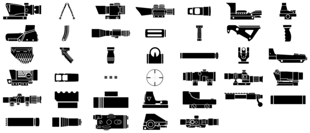 Weapon accessories icons